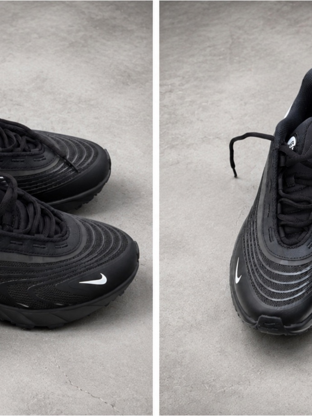 Nike Men’s Black Sneakers with White Swoosh